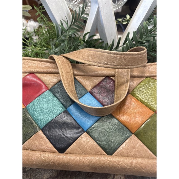 Authentic Leather Patchwork Vintage Purse - Picture 3 of 5